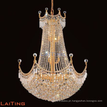 Antigo metal moderno hotel grandes lustres de cristal pingente luzes 61000